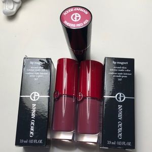 Giorgio Armani 2 lip magnets in #507 garconne and rouge d Armani sheer red #403